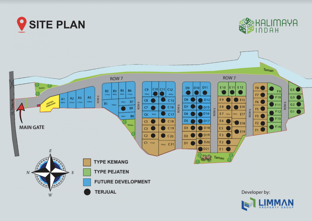 denah peta siteplan kalimaya indah